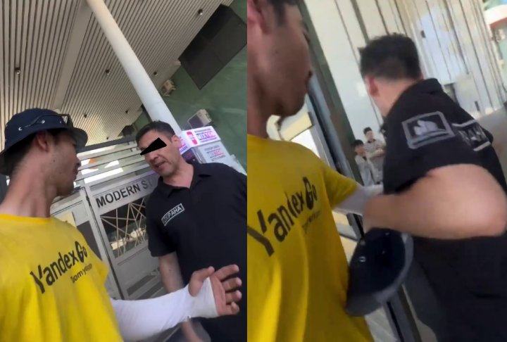 В Узбекистане охранник жилого комплекса ударил курьера доставки еды